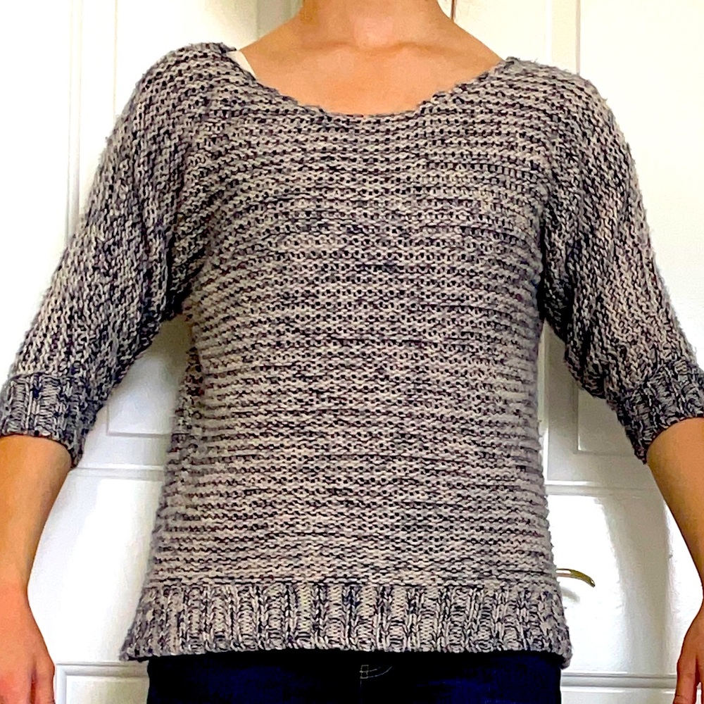 Blue and gray knit sweater
